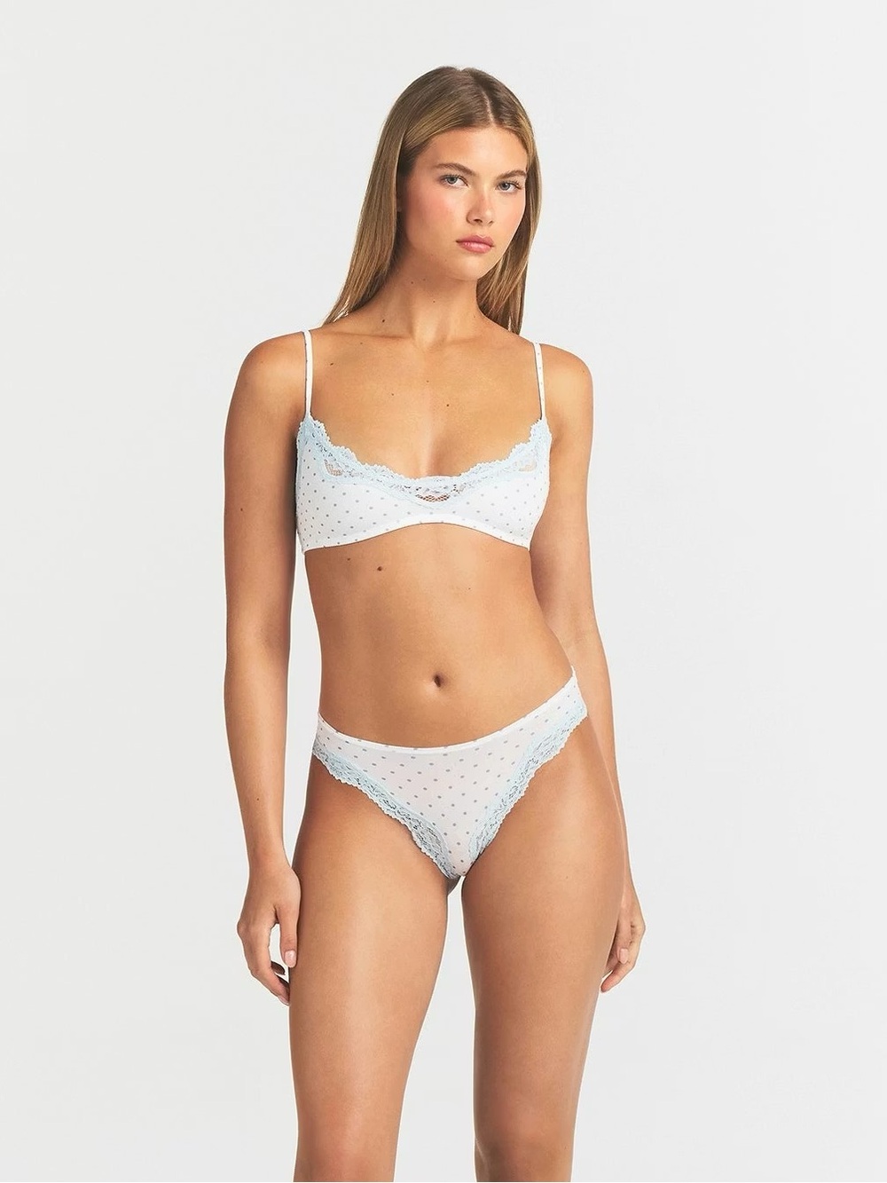 SKIMS Fits Everybody Lace Scoop Bralette + Tanga Panty Set